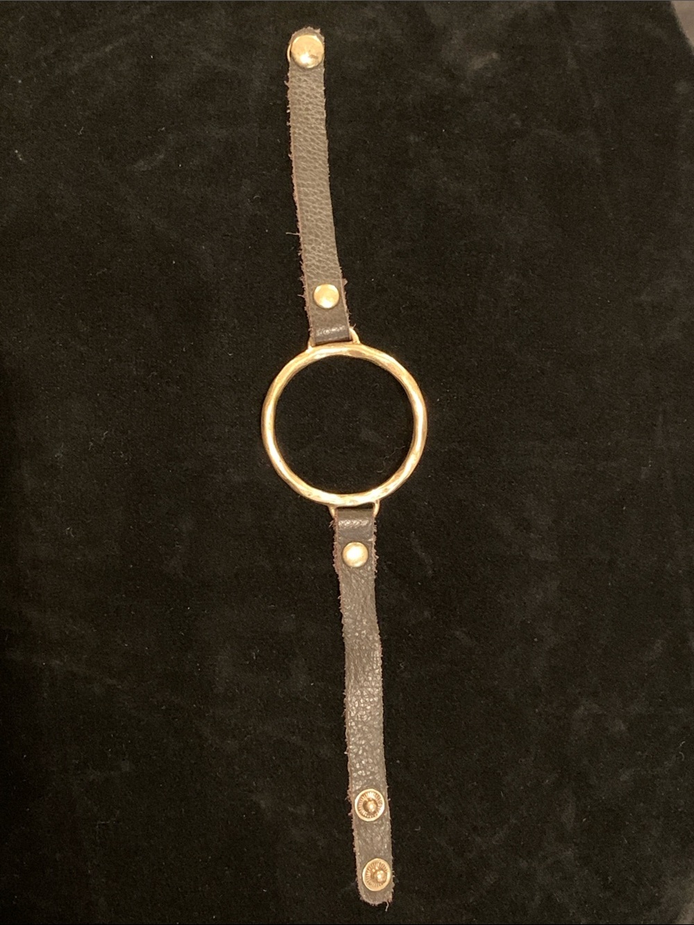 Lucky Brand Brown Leather Gold Ring Bracelet